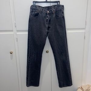 Levi’s black straight jeans 501